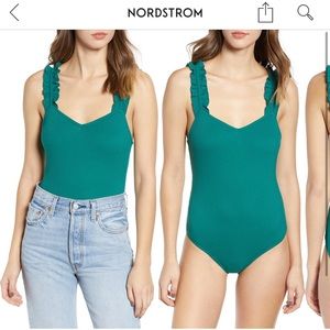 BP Green Ruffle bodysuit
